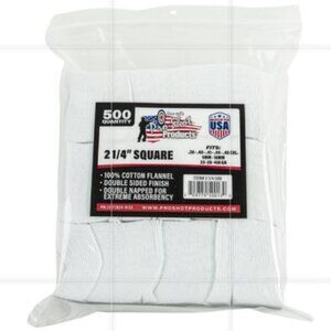 Pro Shot Products .38-.45 Caliber/20-.410 Gauge 2 1/4-Inch SQ. 500 Count Patches